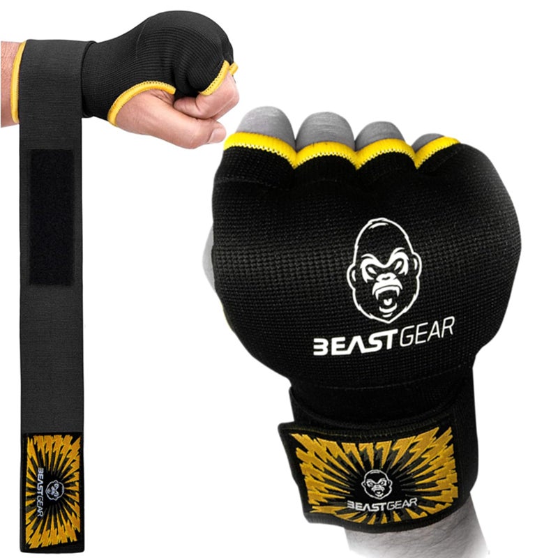Beast Gear Hand Wraps for Boxing Gloves - Men & Women Inner Gel Quick Wraps for Combat Sports, MMA, and Martial Arts - Image 1